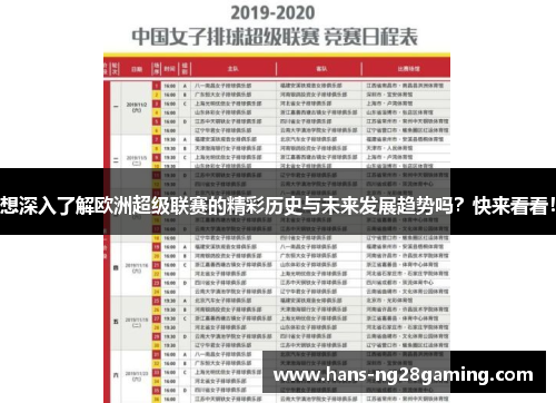 想深入了解欧洲超级联赛的精彩历史与未来发展趋势吗？快来看看！